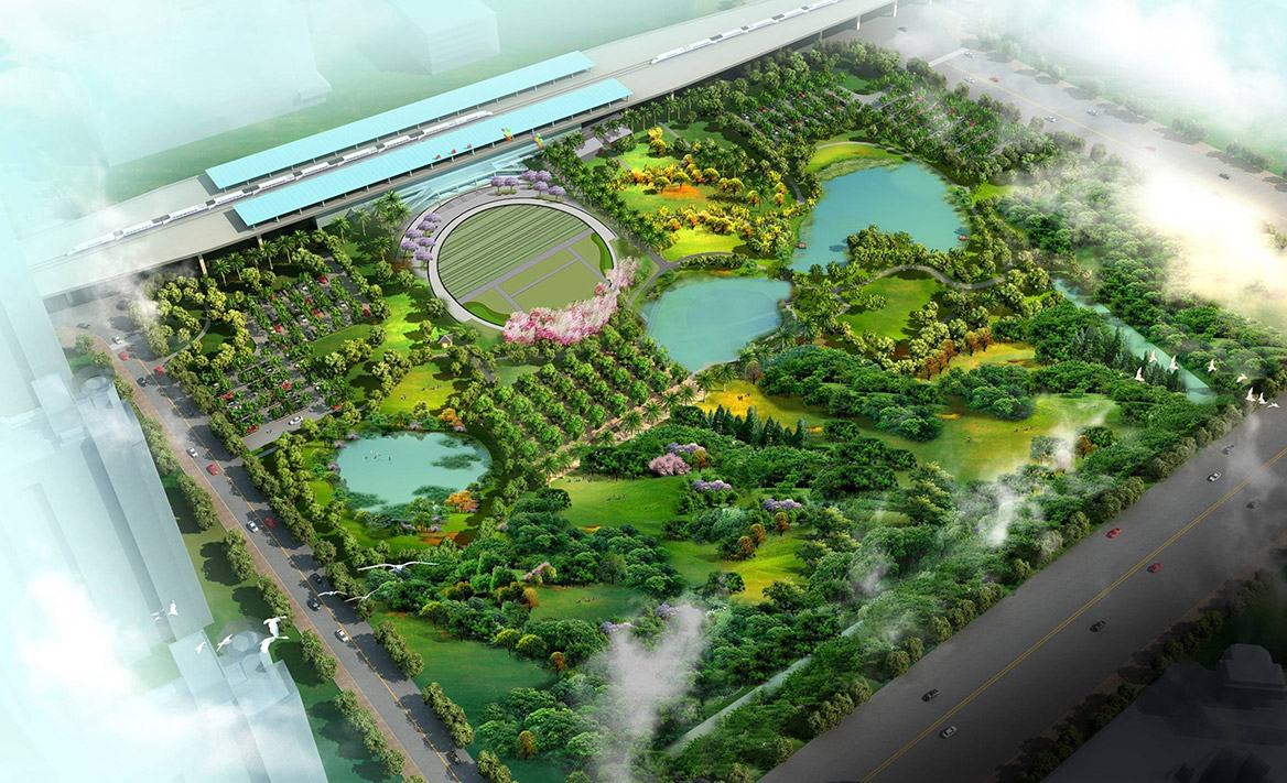 洪梅站前綠化公園景觀設計圖片1